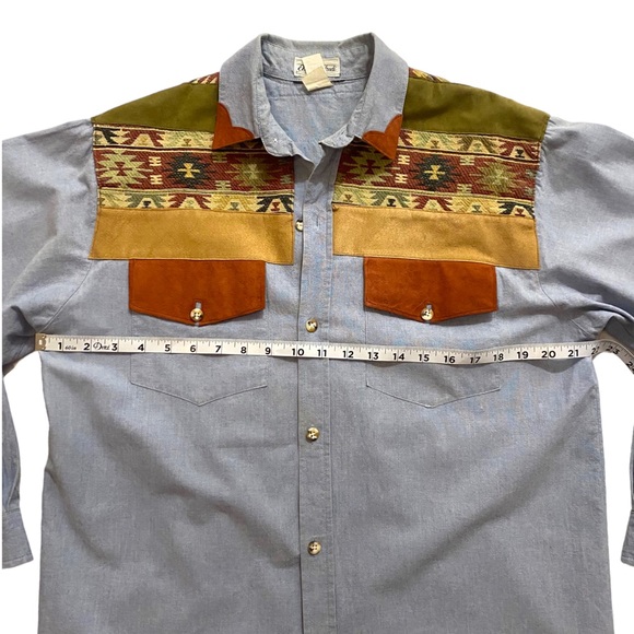 Vintage 80's Ella Manfredi Small Long sleeve Western button up long sleeve shirt - Picture 7 of 11
